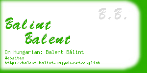 balint balent business card